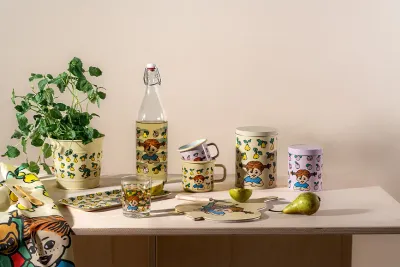 Поднос сервировочный Muurla Pippi Ponczoszanka Fruits, прямоугольный, дерево, 27 13 см, жёлтый
