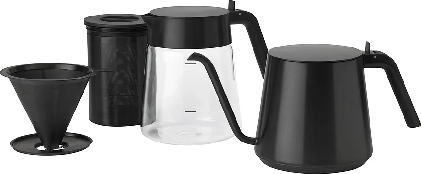 Кувшин Stelton, do kawy Nohr, 1200 мл, боросиликатное стекло, чёрный