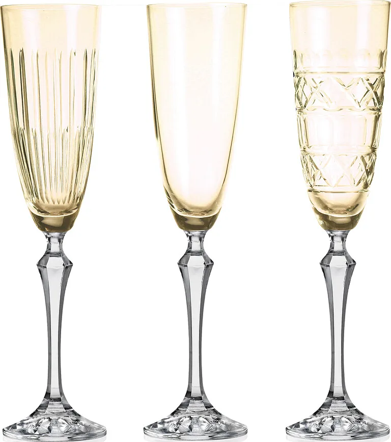 Набор 3 бокала Huta Julia, Veranda, 3 шт., стекло, золотой · арт. fabr 15990
