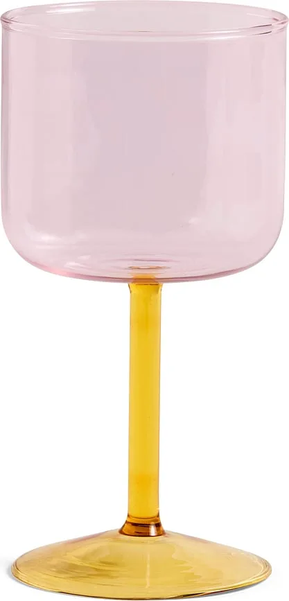 Набор 2 бокала Hay, Tint Wine Glass, стекло, розовый