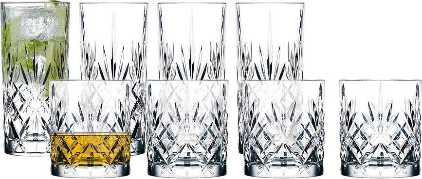 Набор 8 бокалов LyngbyGlas, i drinkow Melodia 310 +, 8 шт., хрустальное стекло, прозрачный