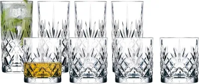 Набор 8 бокалов LyngbyGlas, i drinkow Melodia 310 +, 8 шт., хрустальное стекло, прозрачный