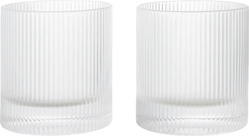 Набор 2 стакана Ferm Living, Ripple Tumbler, 2 шт., стекло, прозрачный