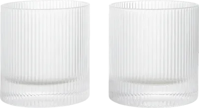 Набор 2 стакана Ferm Living, Ripple Tumbler, 2 шт., стекло, прозрачный