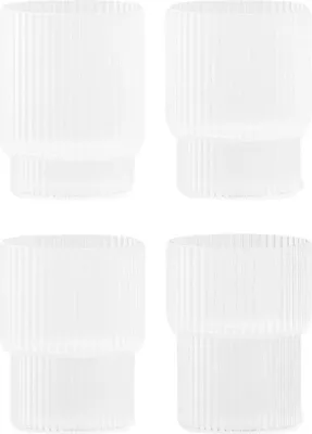 Набор 4 стакана Ferm Living, Ripple male, 4 шт., стекло, белый
