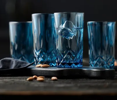 Набор 4 стакана lyngbyglas, sorrento, 4 шт., стекло, синий · арт. fabr 27777