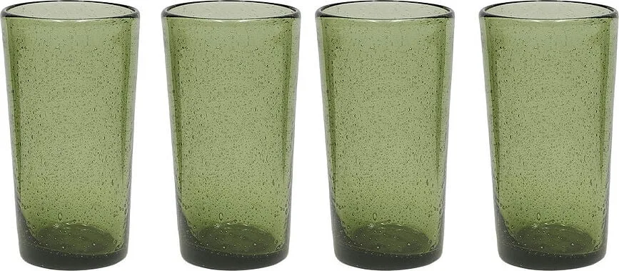 Набор 4 стакана oyoy, kuki, 4 шт., стекло, зелёный · арт. fabr L301335