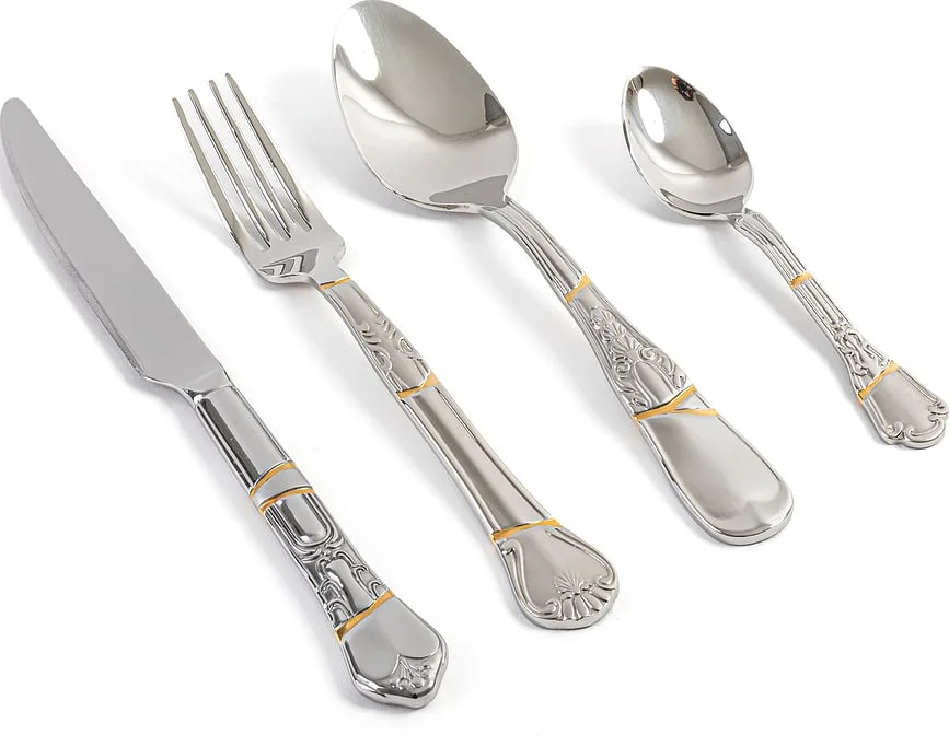 Набор столовых приборов Seletti, Kintsugi, 4 предмета, нержавеющая сталь