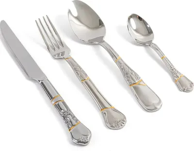 Набор столовых приборов Seletti, Kintsugi, 4 предмета, нержавеющая сталь