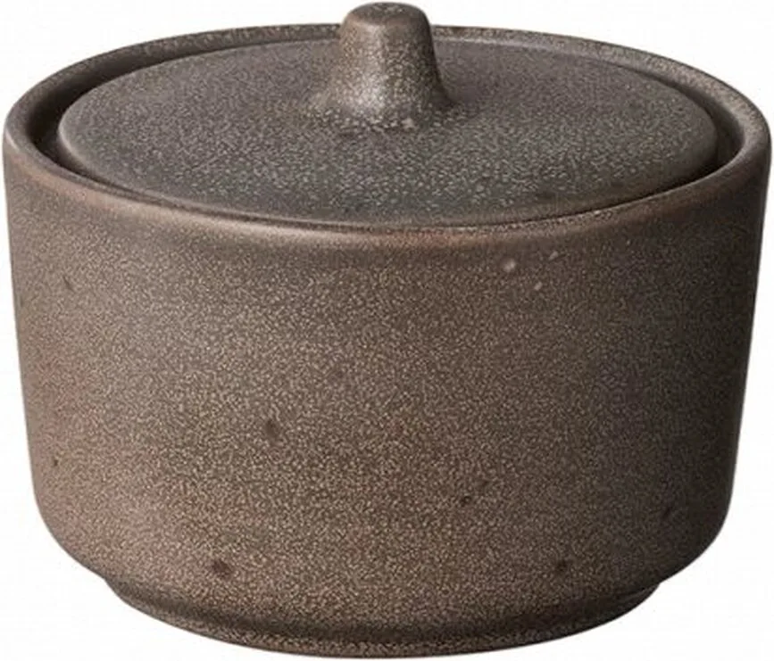 Сахарница Blomus Kumi с крышкой, керамика, 8 см, коричневая