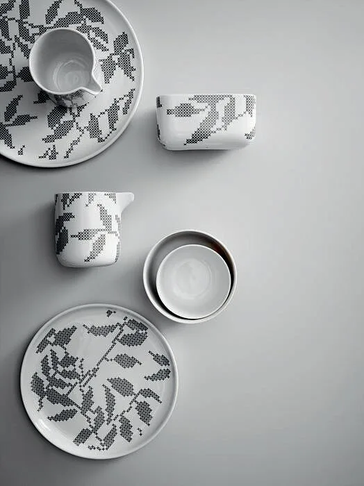 Молочник Audo Copenhagen Grey Leaves, фарфор, 8 см