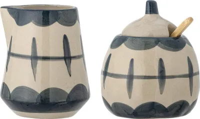 Молочник и сахарница Bloomingville Allium, 2 шт., дерево, синий