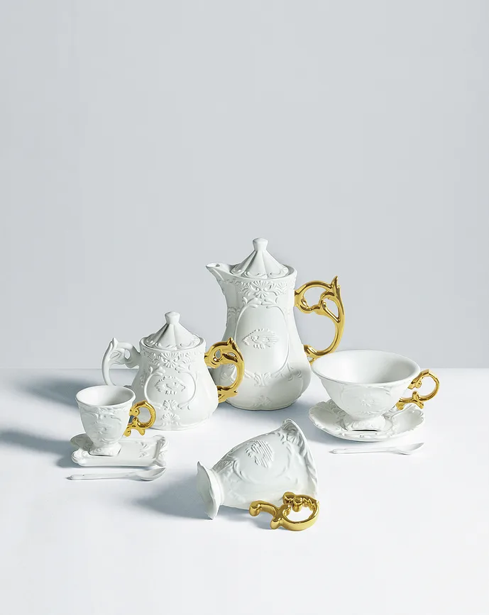 Чашка с блюдцем Seletti I-Wares Gold, 13 см, фарфор