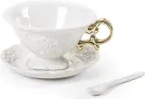 Чашка с блюдцем Seletti I-Wares Gold, 13 см, фарфор — фото 2