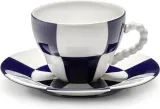 Чашка с блюдцем Serax Les Objets Mouleversants, 200 мл, фарфор, синяя — фото 1