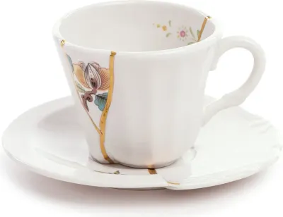 Чашка Seletti Kintsugi 3, фарфор, белая