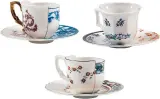 Чашка с блюдцем Seletti Eufemia, костяной фарфор, разноцветная — фото 1