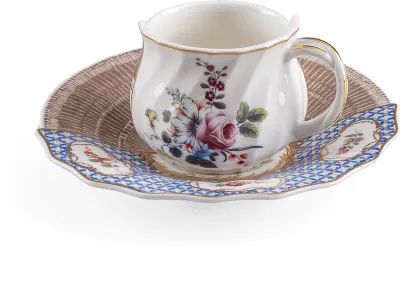 Чашка с блюдцем Seletti Hybrid New Era, 12,8 см, костяной фарфор