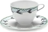 Набор чашек с блюдцами serax midnight flowers, 2 шт., костяной фарфор, синий · арт. fabr B9223132-403 — фото 1