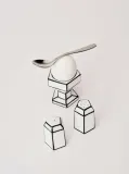 Набор подставок для яиц Serax Carte Blanche, 2 шт., фарфор, 6.2 см, белые — фото 6