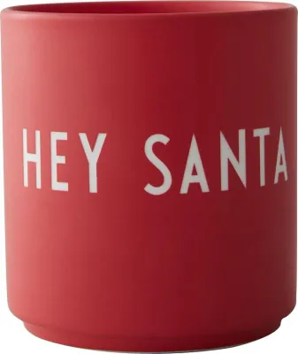 Кружка Design Letters Favourite Xmas, костяной фарфор, красная