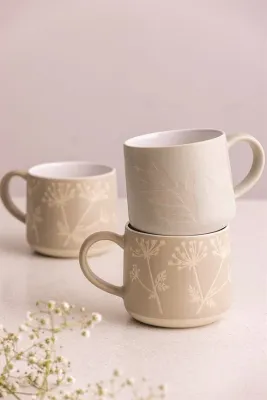 Кружка Mason Cash Gypsophila Botanical, 400 мл, каменная керамика, коричневая