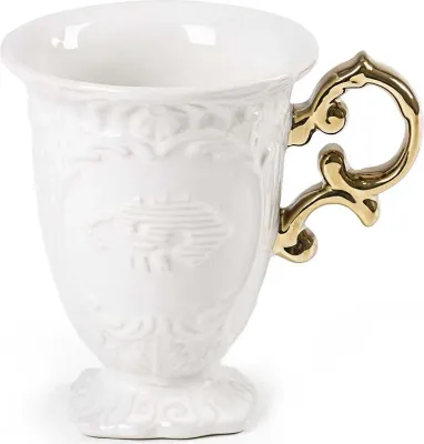 Кружка Seletti I-Wares Gold, 10 см, фарфор, белая