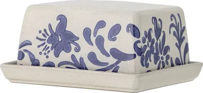 Масленка Bloomingville Petunia, 14 12 см, каменная керамика, синяя