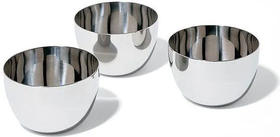 Набор салатников Alessi Mami, 3 предмета, нержавеющая сталь, 8,5 см