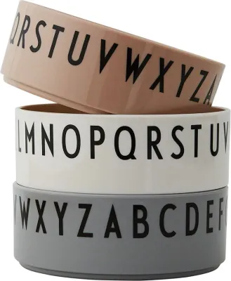 Набор салатников Design Letters Breakfast Dinner, 3 предмета, пластик, 11 см