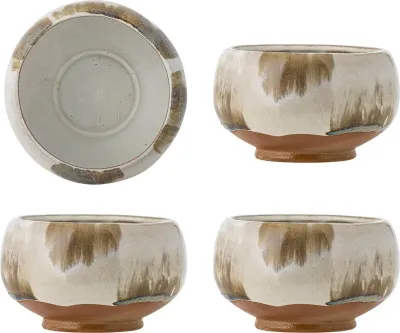 Набор салатников Bloomingville Jade, 4 предмета, каменная керамика, 12 см, коричневый