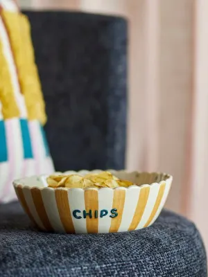 Салатник Bloomingville Chip Chips, каменная керамика, 24 см, жёлтый