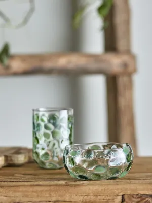 Салатник Bloomingville Rondha, стекло, 12 см, зелёный