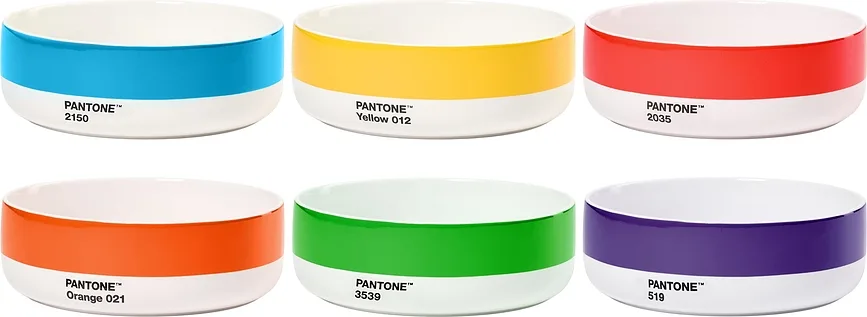 Набор салатников Copenhagen Design Pantone, 6 предметов, фарфор, 14,5 см, разноцветный