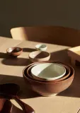 Набор салатников Ferm Living Midi, 3 предмета, каменная керамика, коричневый — фото 1