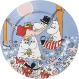Блюдо сервировочное Arabia Finland Muminki Family Time, круглое, фарфор, 30 см, синее — фото 1