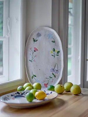 Блюдо сервировочное Bloomingville Camilla, овальное, каменная керамика, 25 42,5 см, бежевое