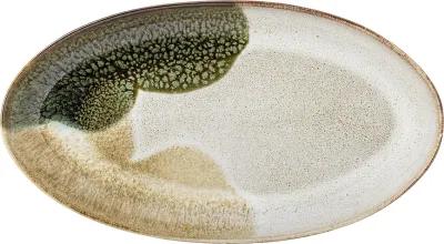 Блюдо сервировочное Bloomingville Jules, овальное, каменная керамика, 18,5 33,5 см, зелёное