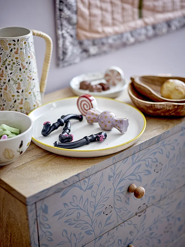 Блюдо сервировочное Bloomingville Mylie, круглое, каменная керамика, 23 см
