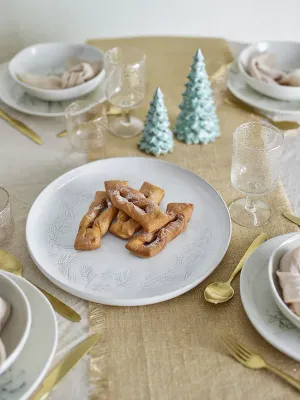 Блюдо сервировочное Bloomingville Winter, круглое, каменная керамика, 34 см, бежевое