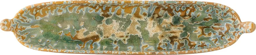 Блюдо сервировочное bloomingville milani, овальное, каменная керамика, 7,5 , зелёное · арт. fabr 82072539