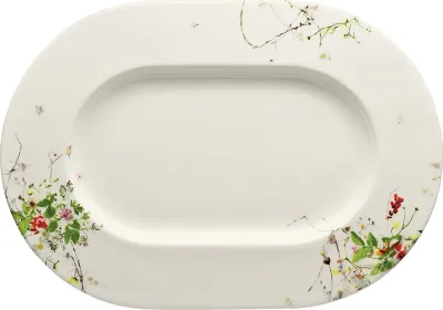 Блюдо сервировочное Rosenthal Brillance Tajemniczy Ogrod, овальное, костяной фарфор, 24 34 см, белое