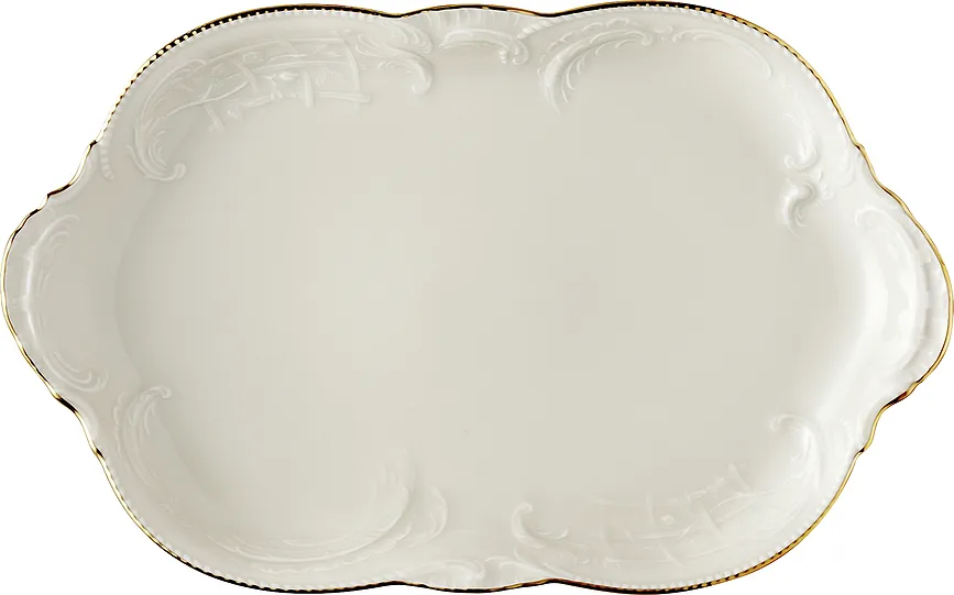 Блюдо сервировочное Rosenthal Sanssouci Elf Gold, овальное, фарфор, 17,8 28,8 см, золотистое