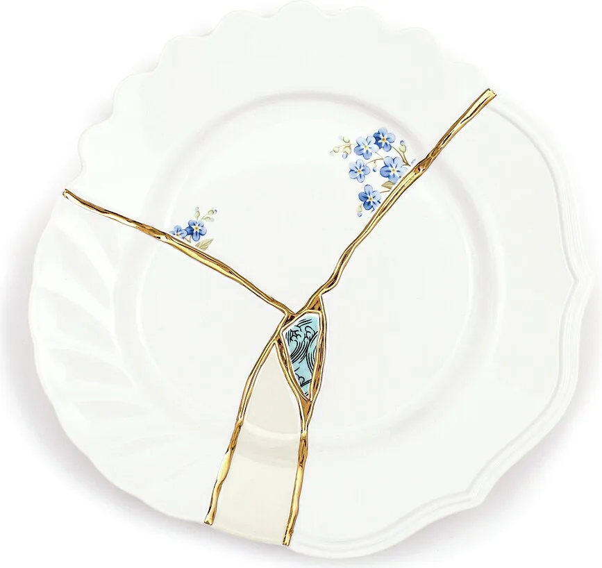 Блюдо сервировочное Seletti Patera Kintsugi 3, круглое, фарфор, 21 см