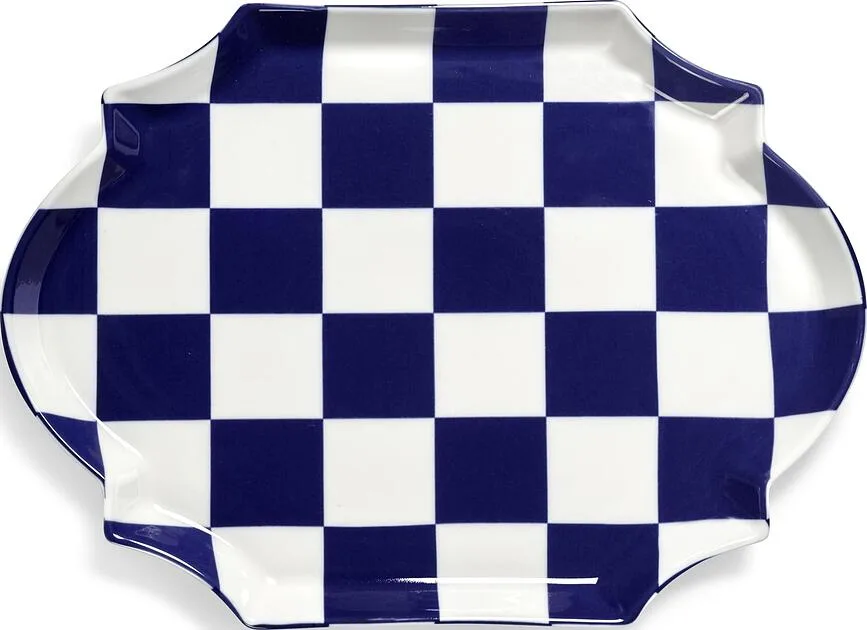 Блюдо сервировочное Serax Les Objets Mouleversants, овальное, фарфор, 26,5 37 см, синее