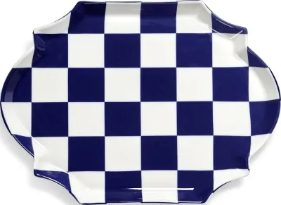 Блюдо сервировочное Serax Les Objets Mouleversants, овальное, фарфор, 26,5 37 см, синее
