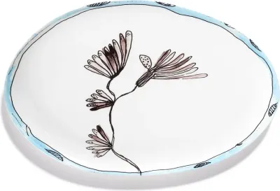 Блюдо сервировочное serax midnight flowers, овальное, костяной фарфор, 22,5 , синее · арт. fabr B9223110-719
