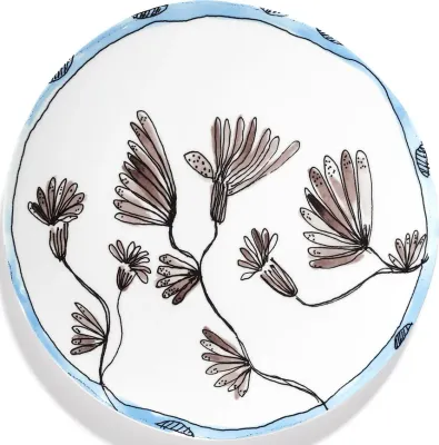 Набор сервировочных тарелок Serax Midnight Flowers, 2 предмета, костяной фарфор, 31 см, синие