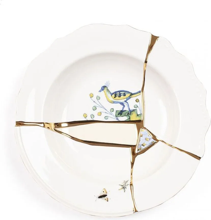 Тарелка глубокая Seletti Kintsugi, фарфор, 22 см