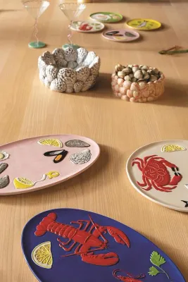 Тарелка сервировочная &K Amsterdam De La Mer Crab, доломит, 26,5 см, разноцветная